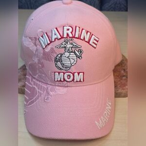 Marine Mom Hat Pink USMC Embroidered EGA Baseball Cap Adjustable Like New